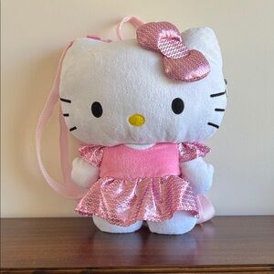 Hello Kitty backpack Plush Toy with Pink Dress